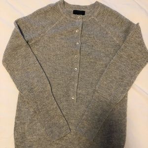 J. Crew Gray Cashmere Henley Sweater Size XS